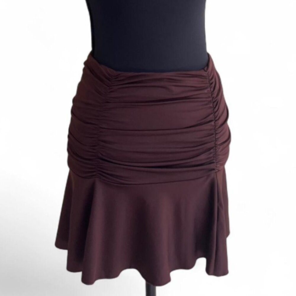 Chocolate Brown Ruched Miniskirt Size S